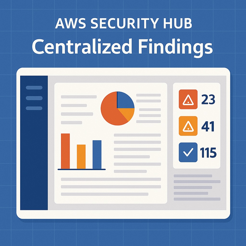 AWS Security Hub dashboard illustration for automated incident response across accounts.