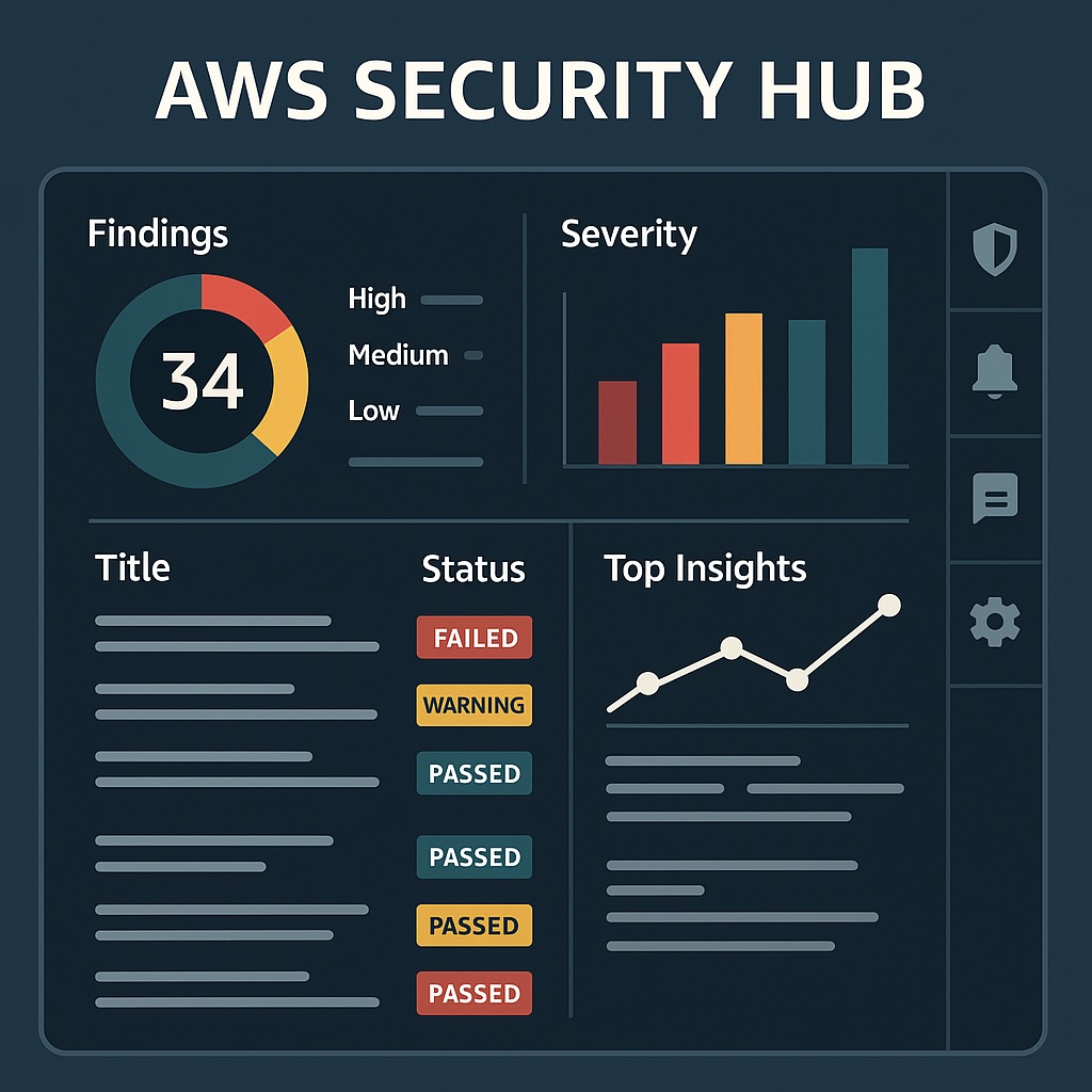 AWS Security Hub centralizing GuardDuty and Inspector findings for incident response.