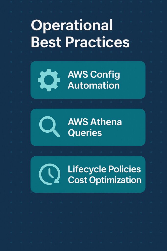AWS CloudTrail operational best practices with Config, Athena, and cost optimization.