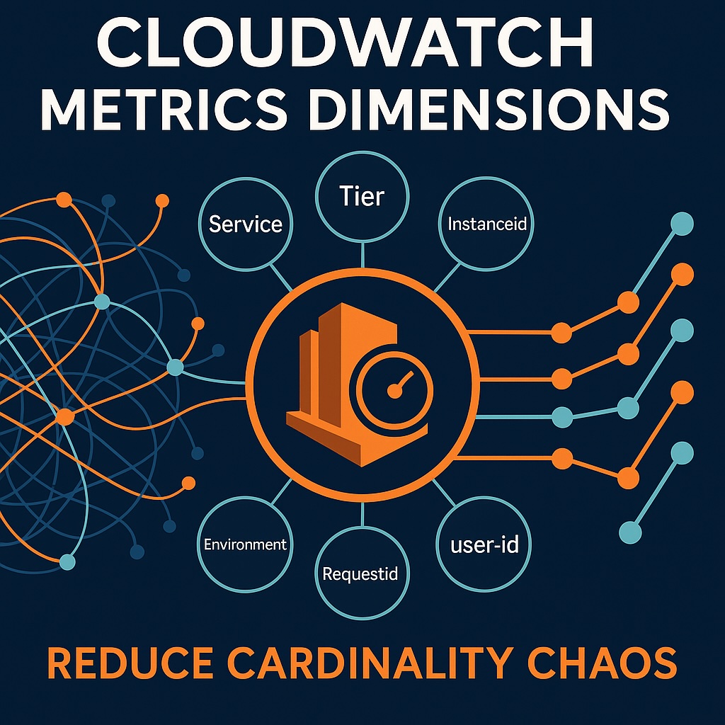 CloudWatch metrics dimensions best practices illustrated with low-cardinality patterns and scalable AWS monitoring design.