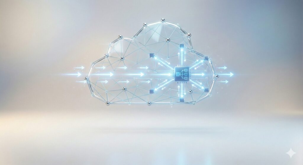 AWS VPC Flow Logs showing network traffic flows and data-plane telemetry