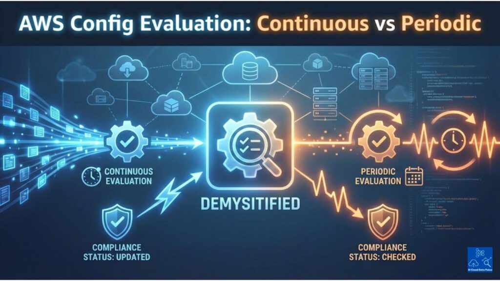 AWS Config evaluation modes showing continuous versus periodic compliance checks