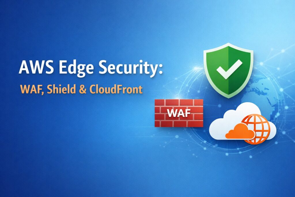 AWS edge security with WAF Shield and CloudFront diagram